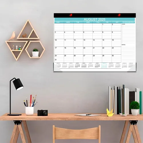 Miniatura 6 de Calendario de escritorio 2025-2026, desde agosto de 2025 a diciembre de 2026, calendario de escritorio con lista de tareas, papel de 140gsm, 17