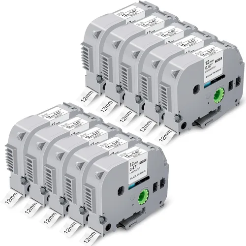 Miniatura 10 de TITBIT Paquete de 5 cintas táctiles PTP300BT P de repuesto para rotulador Brother Cube TZe-231 de 0.472 in 0.47 laminado Tze231 TZ-231 negro sobre