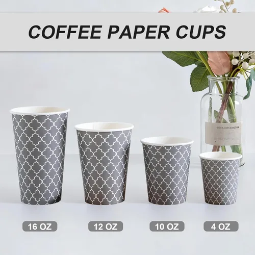 Miniatura 3 de Lamosi Tazas de Café de 10 oz Paquete de 200, Tazas de Café de Papel Desechables, Tazas Desechables, Taza de 10 oz para Bebidas Calientes, Taza