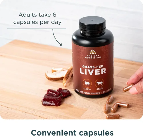 Miniatura 3 de Ancient Nutrition Suplementos de órganos, cápsulas de complejo de órganos alimentados con pasto y salvajes, hígado de carne de res y cordero, apoya