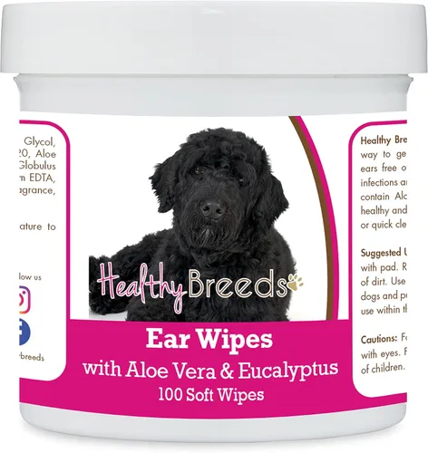 Miniatura 80 de Healthy Breeds Pastor alemán, silla de montar, toallitas de limpieza de oídos con aloe y eucalipto para perros, 100