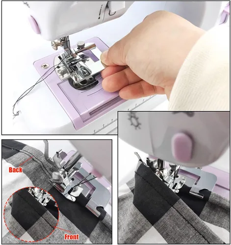 Miniatura 6 de 7 piezas de prensatelas de dobladillo enrollado, kit de pie de dobladillo para coser prensatelas enrolladas para máquina de coser multifuncional