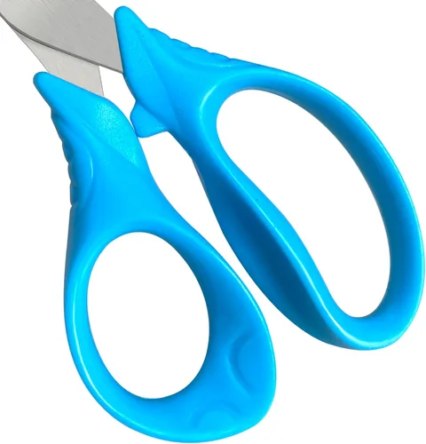 Miniatura 3 de Tijeras para niños con asas de agarre cómodo, tijeras romas de 5 pulgadas para la escuela y el aula, azul, verde, rosa, paquete de 6