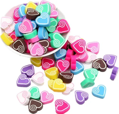 Miniatura 7 de 30 dijes surtidos de limo con forma de corazón, malvavisco, arcoíris, caramelos, rebanadas, botones de parte trasera plana, cabujones