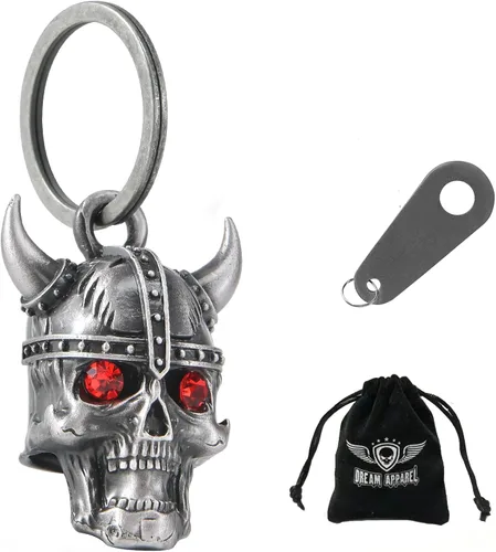 Miniatura 34 de Dream Apparel Campanas de motocicleta para motociclistas, accesorios de campanas pesadas y llavero para la suerte Viaja para vivir