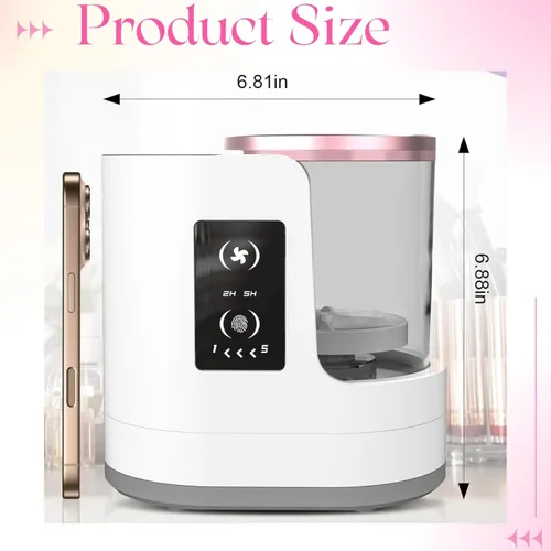 Miniatura 5 de Máquina limpiadora de brochas de maquillaje eléctrica con secado automático, limpiador de brochas portátil para pieles sensibles, pinceles
