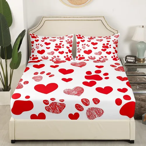 Miniatura 4 de Erosebridal Juego de sábanas de rosas rojas, tamaño individual, color rojo y negro, para niñas, mujeres, hombres, parejas, romántico, floral