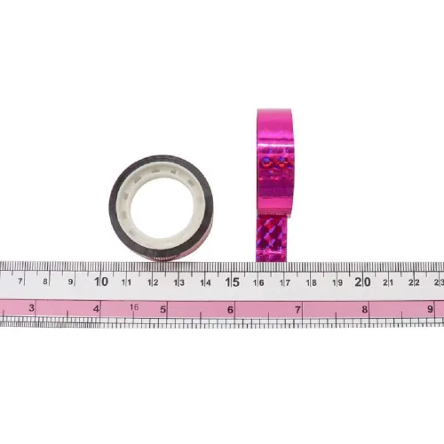 Miniatura 4 de Hula Hoop Washi Prism Tape (12 unidades) 1/2" (12mm) x 25 pies (3.5M) - 6 colores holográficos - 2 rollos de cada color. Ideal para señuelos