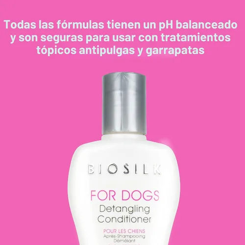 Miniatura 2 de BioSilk Acondicionador desenredante para perros Silk Therapy - Desenredante hidratante para desenredar, acondicionar el cabello enmarañado