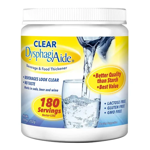 Clear DysphagiAide - Polvo espesante instantáneo para líquidos y alimentos (180 porciones, paquete de 1) – un espesante líquido para disfagia,