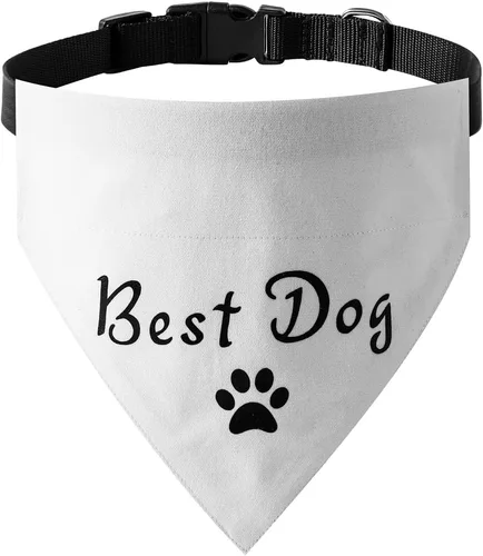 Miniatura 14 de El mejor collar de bandana de boda para perro, bandana de compromiso ajustable para mascotas con hebilla de liberación rápida y anillo en D