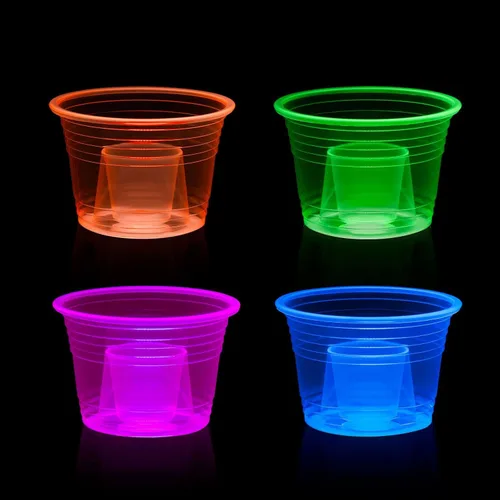 Miniatura 2 de Party Essentials Jager Blaster - Vasos de plástico suave, 3 onzas, 50 unidades, neón surtidos Variado neón