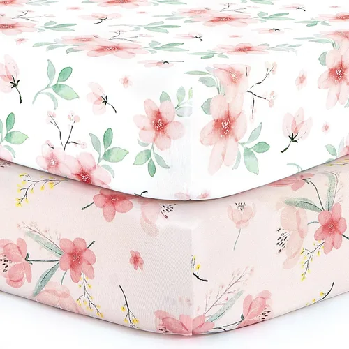 Miniatura 25 de Pack n Play Sheets, BROLEX 2 Pack Mini Crib Sheets,Stretchy Portable Fitted Playard Sheet Set, Convertible Playard Mattress Cover,Ultra Soft