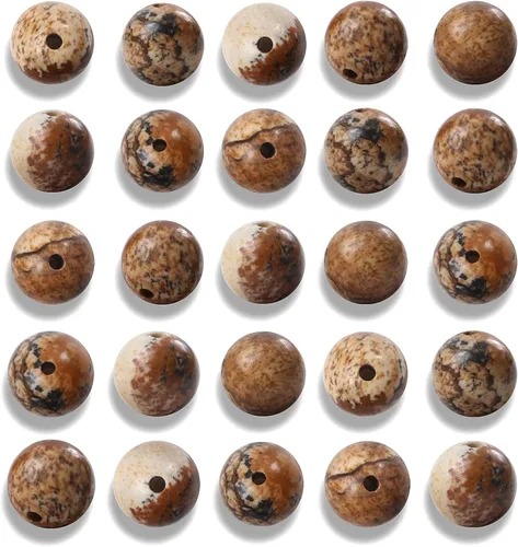 Miniatura 33 de 100 cuentas de jade birmano liso natural de 0.236 pulgadas (0.236 in), cuentas redondas sueltas de piedras preciosas para fabricación de joyas