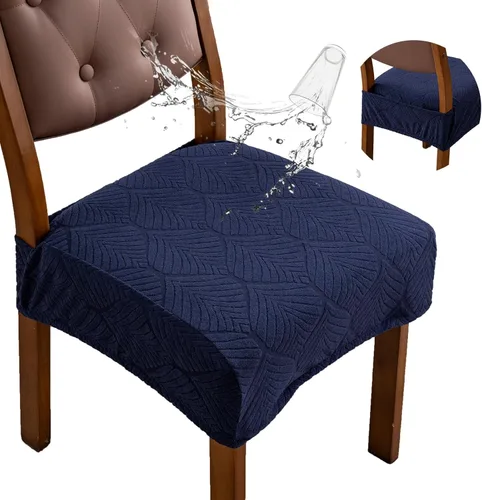 Miniatura 25 de Fundas de asiento para silla de comedor, extraíbles y lavables, juego de 2, fundas de cojín de asiento de silla de jacquard, protectores