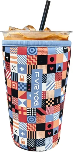 Miniatura 55 de Fundas de neopreno reutilizables aisladas para café helado, fundas para tazas de café helado, fundas para bebidas heladas y calientes