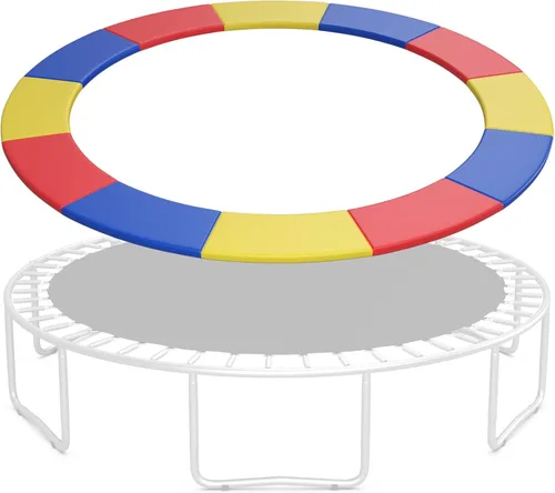 GYMAX Funda de resorte para trampolín, 8/10/12/14/15/16 pies, almohadilla de seguridad de repuesto para trampolín, impermeable y resistente al