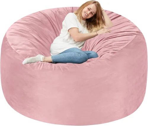 Miniatura 83 de Homguava - Sillón puff de 3 pies Sillón estilo puff grande de 3 pulgadas con relleno de espuma viscoelástica, sofá suave con funda de terciopelo