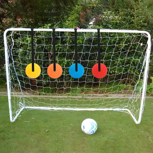 Miniatura 7 de 4 piezas de objetivo de portería de fútbol con cintas ajustables, colorido equipo de entrenamiento de fútbol para práctica de tiro para béisbol