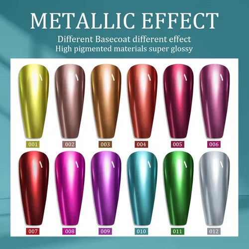 Miniatura 3 de Esmalte de uñas metálico con efecto espejo metálico, de secado rápido, de larga duración, acabado cromado brillante, manicura para bricolaje