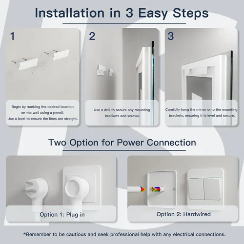 Miniatura 6 de ISKM Espejo LED de 32 x 32 pulgadas para baño, espejo de tocador iluminado para luces delanteras de pared + espejo de baño LED retroiluminado