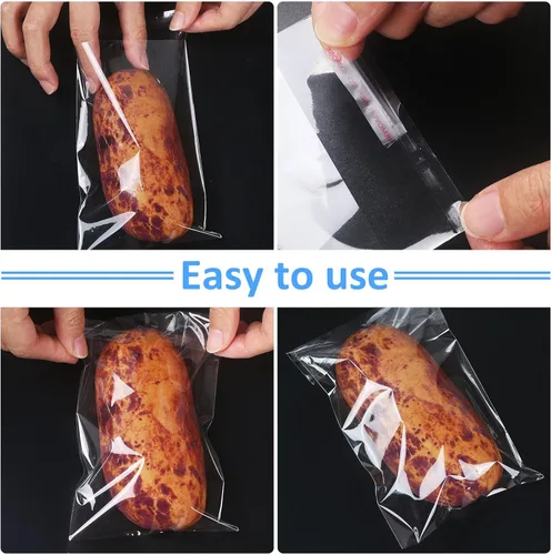 Miniatura 5 de JOYIT Bolsas de celofán autosellantes de 4 x 4 pulgadas, 200 bolsas transparentes resellables para galletas, para regalos, golosinas, regalos