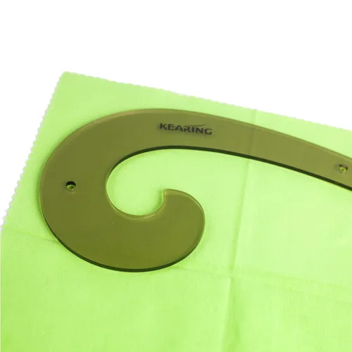 Miniatura 6 de KEARING Regla clásica curva francesa acrílica de 9 pulgadas (9.1 in), varía la forma de curva, regla de curva de medición de cadera transparente