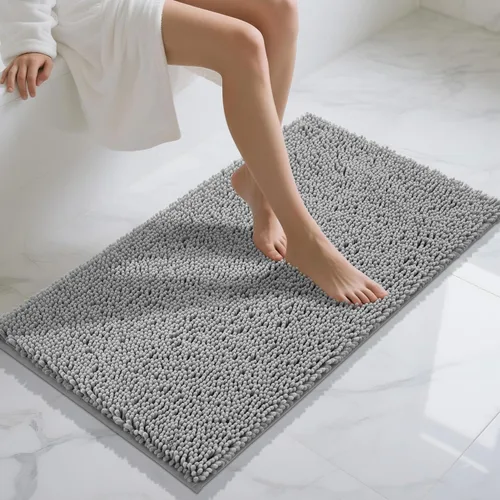 Miniatura 68 de Yimobra Alfombras lavables para baño, alfombra de baño de chenilla súper suave y absorbente para piso y alfombra, alfombra antideslizante de secado