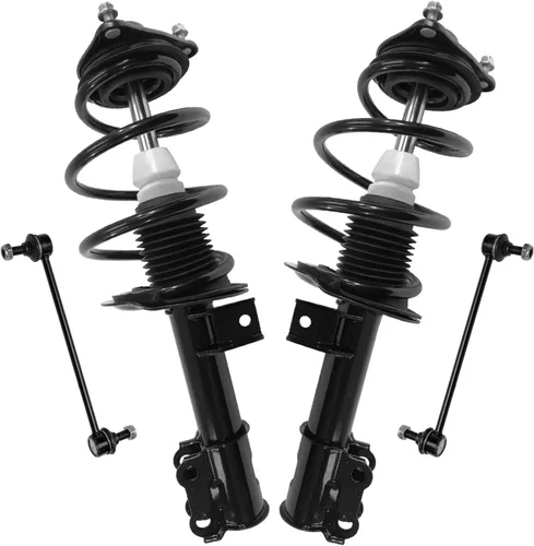 Miniatura 80 de Detroit Axle - Kit de 4 barras estabilizadoras delanteras para Ford F-150 2021 2022 2023 2024, 2 puntales con resorte helicoidal, 2 eslabones