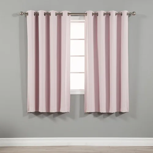 Miniatura 25 de Best Home Fashion Cortinas opacas con aislamiento térmico, ojales de acero inoxidable y níquel, color rosa bebé, 52 pulgadas de ancho x 63 pulgadas
