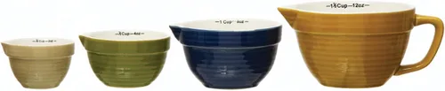 Miniatura 5 de Creative Co-Op Tazas medidoras en forma de cuenco (juego de 4 tamaños)