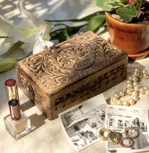 Miniatura 2 de Grandes ideas de regalo de cumpleaños, caja de joyería decorativa hecha a mano con árbol de la vida, caja del tesoro, organizador de joyas, caja