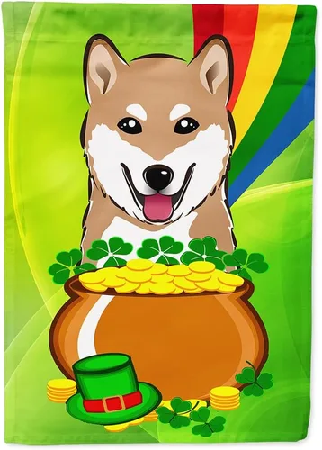 Miniatura 49 de Caroline's Treasures BB1963GF Bandera de Bulldog Inglés para el Día de San Patricio para el jardín, bandera decorativa para patio exterior, patio