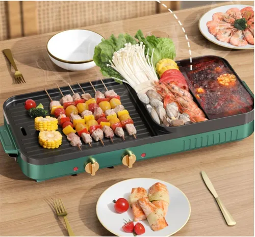 Miniatura 4 de HBJWOV - Estufa eléctrica de barbacoa para el hogar, sin humo, para enjuagar y hornear