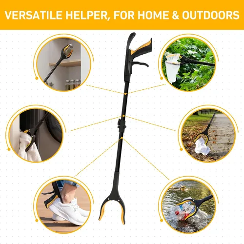 Miniatura 9 de GrabRunner - Herramienta de agarre plegable de 32 pulgadas con calzador, herramienta giratoria de 360° con imán fuerte, agarradores para personas