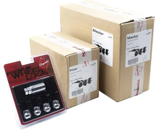 Miniatura 5 de Wheel Accessories Parts 4 cerraduras + llave M14x1.50 14x1.50 rosca extremo abierto largo 0.83 pulgadas de largo cerradura de rueda cromada llave