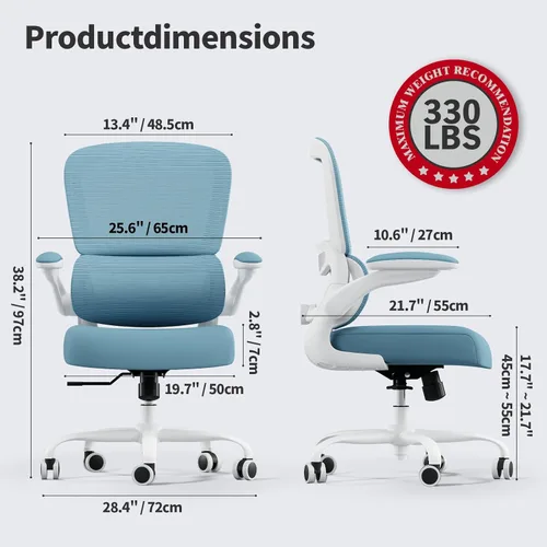 Miniatura 2 de TRALT Silla de oficina – Silla de escritorio ergonómica con soporte lumbar ajustable, silla de computadora de malla, sillas ejecutivas para oficina