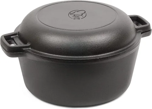 Miniatura 11 de Commercial Chef Horno holandés de 5 cuartos de galón con tapa, hierro fundido pre-sazonado, asas integradas, funciona en todas las estufas
