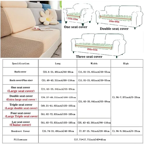 Miniatura 3 de Fundas mágicas para sofá, universal, resistentes al desgaste, 360°, fundas de repuesto de alta elasticidad y antideslizante, protector de muebles