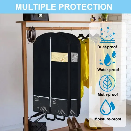 Miniatura 6 de BEISHIDA Paquete de 2 bolsas de ropa de 50 pulgadas para viajes, bolsas de traje para colgar ropa, con 2 bolsas con cordón para almacenamiento
