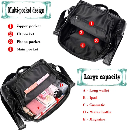 Miniatura 5 de Mochila de moda para mujer, impermeable, bolsa de viaje, bolsa de hombro convertible para mujer