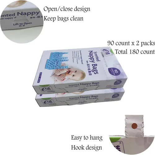 Miniatura 2 de Bolsa de pañales desechable para bebé, los sacos de pañales cubren el olor de la incontinencia realmente, polvo ligero y fresco para bebé, aroma