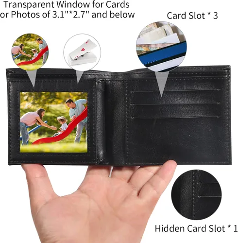 Miniatura 4 de MeYuxg Billetera mágica premium, con protección RFID, cartera compacta de piel sintética negra para amantes del espectáculo mágico de magos
