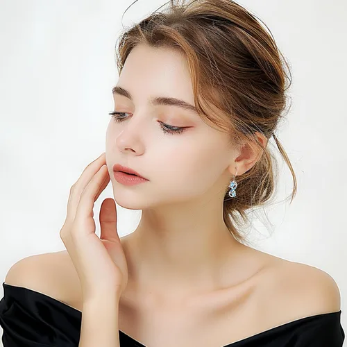 Miniatura 145 de Aretes colgantes de plata de ley con diseño de árbol de la vida, flor, abeja, animales, gato, colibrí, piedra lunar, turquesa, aretes con cierre