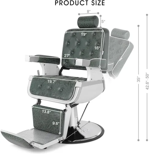 Miniatura 3 de Artist hand Silla de peluquero, silla de salón de belleza, reclinación hidráulica de alta resistencia para estilista, salón de tatuajes, silla