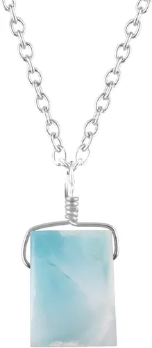 Miniatura 10 de Collar con colgante de piedras preciosas, piedra de energía áspera, cristales curativos de chakras, plata esterlina 925, chapado en rodio, piedra