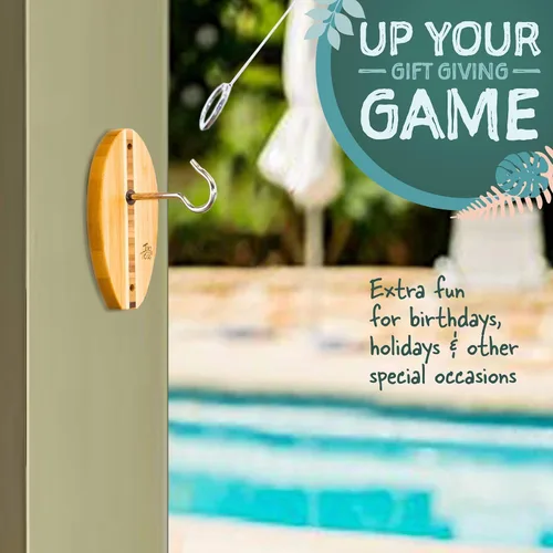 Miniatura 4 de Tiki Toss Ring Toss Game for Adults - Hook and Ring Games with String and Hooks for Indoor/Outdoor Use, Man Cave Decor & Stuff, Gifts for Pequeño 5