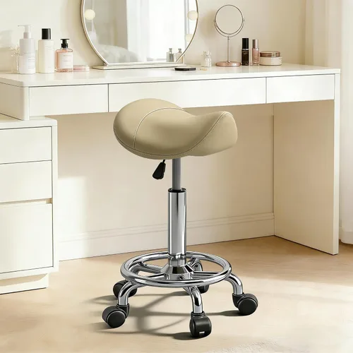 Taburete con pedal de anillo, silla hidráulica ajustable con ruedas para uso médico, masaje, salón, spa, cocina y dibujo