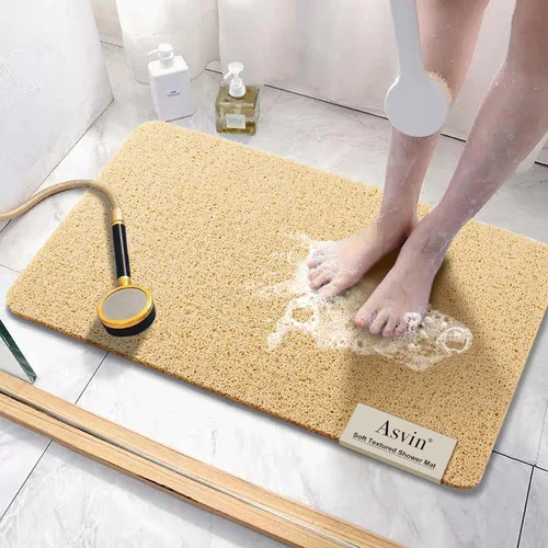 Miniatura 13 de Asvin Tapete de Baño con Textura Suave, para Ducha, Bañera, 24x16 Pulgadas, Libre de Ftalatos, Antideslizante, Tapetes Cómodos para Bañera