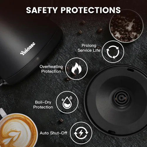 Miniatura 6 de Hervidor Eléctrico de Cuello de Cisne, Hervidor de Café de Acero Inoxidable 304, Apagado Automático y Protección Anti-secado, Clásico para Preparar